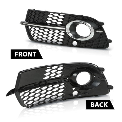 G-PLUS Front Bumper Fog Light Covers Grille Bezel Pair Compatible with Audi Q5(8R) MK1 2013-2017 AU1038123, AU1039123, 8R0807682JBJI, 8R0807681MBJI, AD8222133, AD8222134