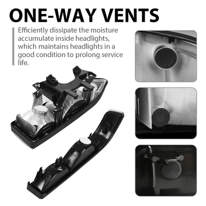 G-PLUS Headlights Assembly Fit Chevy S10 Pickup/Blazer 1998 1999 2000 2001 2002 2003 2004 Bumper Headlamps Clear Lens Black Housing Clear Reflector 16526217 16526218 15098267 15098268,faros delanteros