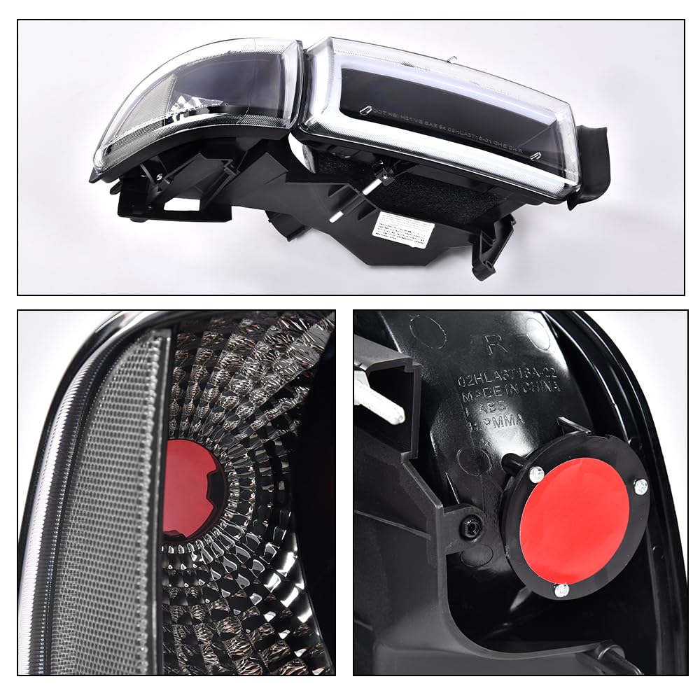 G-PLUS LED Light Strip Headlights w/o Bulbs Fit Dodge Ram 1500 1994-2001/Dodge Ram 2500 3500 1994-2002 Clear Lens Black Housing Clear Reflector Bumper Headlamps,faros delanteros Assembly