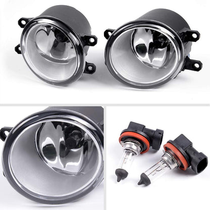 Compatible with Toyota Yaris Base/S 4-Door Sedan 2006-2011 Clear Lens Front Bumper Driving Lamp Fog Lights Assembly w/ H11 Bulbs+Switch+Relay+Wire