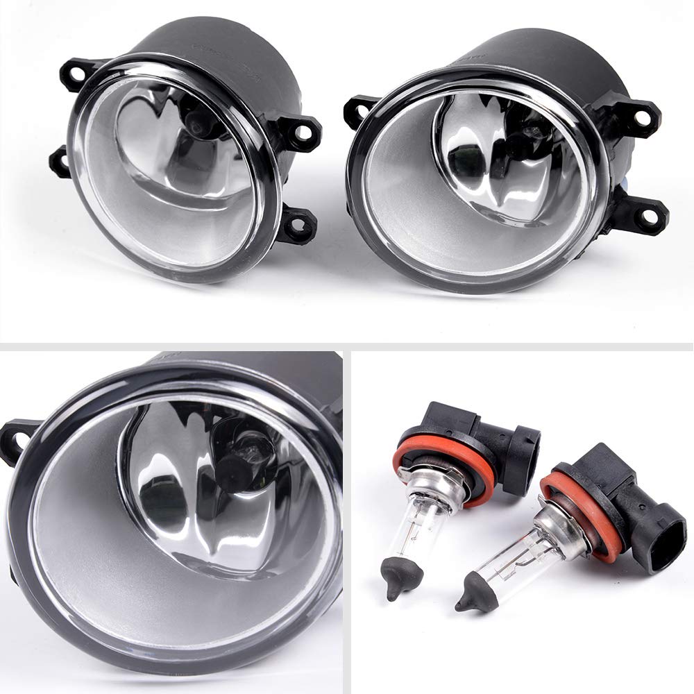 Fog Lights Clear Lens H11 12V 55W Halogen Bulbs Wiring Kit & Switch Compatible with Toyota Camry L/LE/XLE 2012 2013 2014