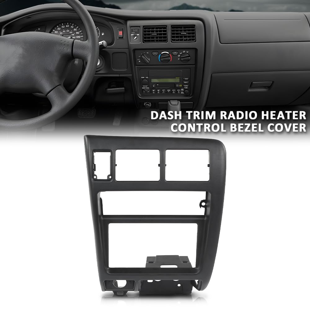 G-PLUS Center Dash Climate Control Radio Bezel Trim Compatible with Toyota Tacoma 1998-2004 Black Dashboard Panel