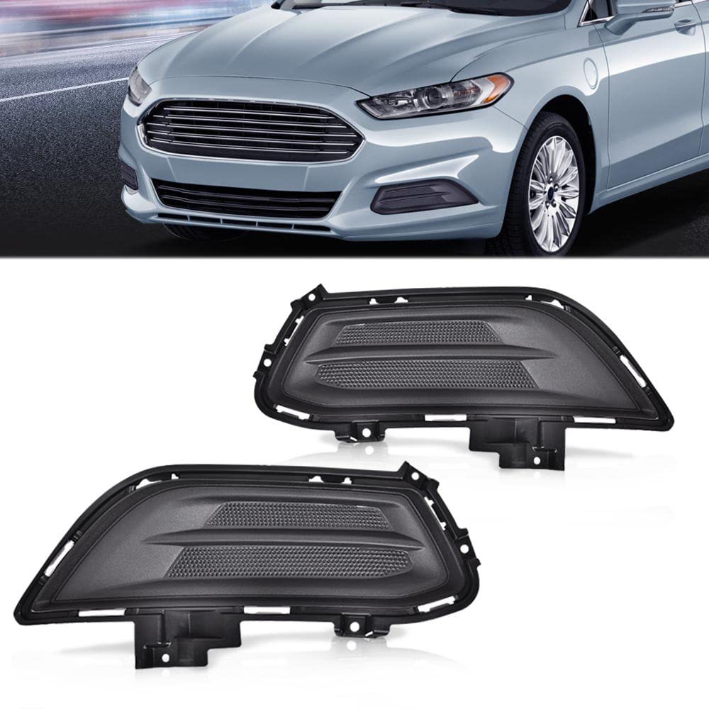 G-PLUS Fog Lamp Cover Front Left Driver Right Passenger Side Compatible with 2013-2016 Fusion Auto Fog Light Lamp Cover Trim Bezel DS7Z17B814AA DS7Z17B814AB FO1039133 FO1038133