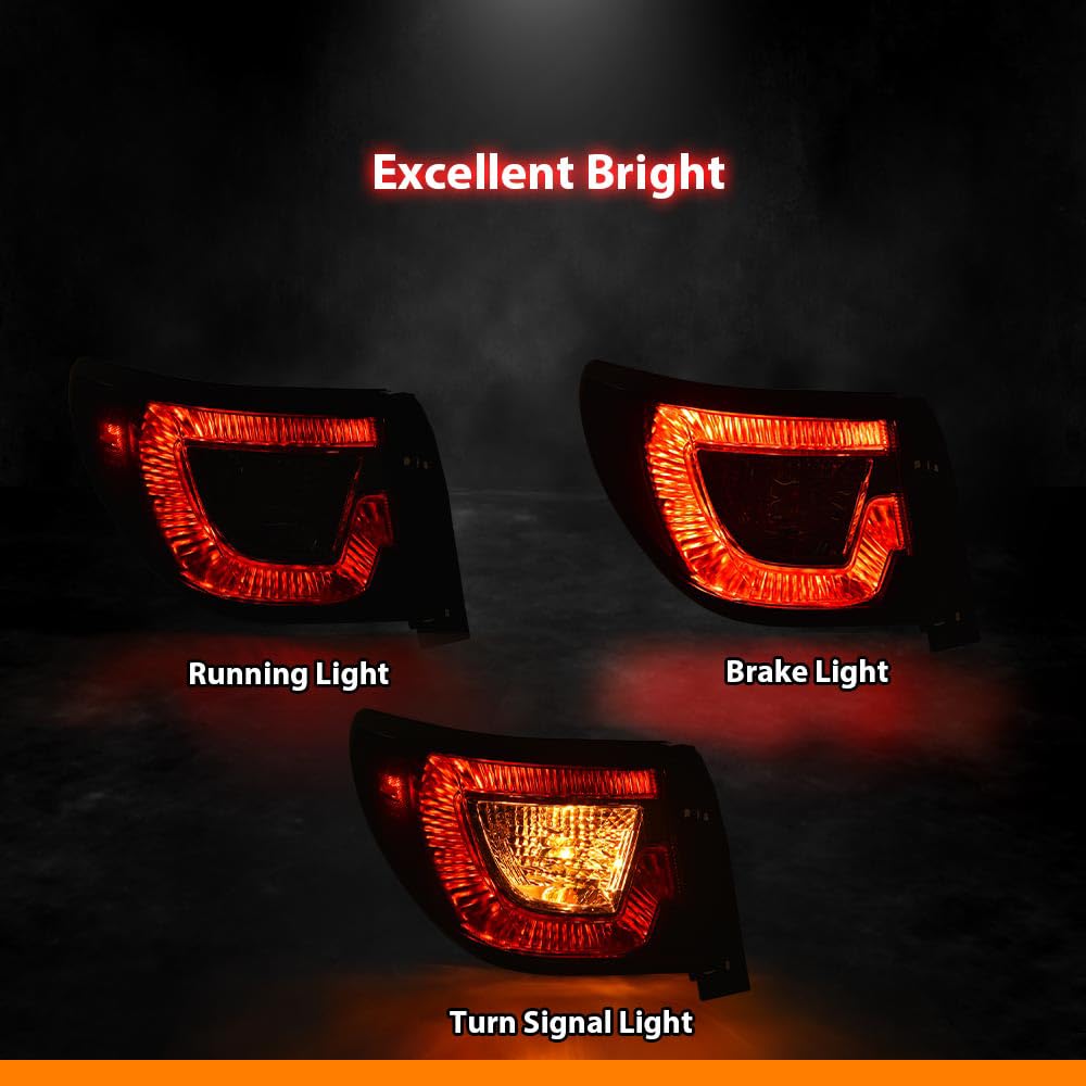 G-PLUS Tail Light w/Bulbs, Compatible with Chevy Traverse 2013-2017 Left Driver Side Outer 84266019, 23301756, GM2804112 Clear Lens Luces Traseras Rear Brake Lamps Assembly Faros Traseros