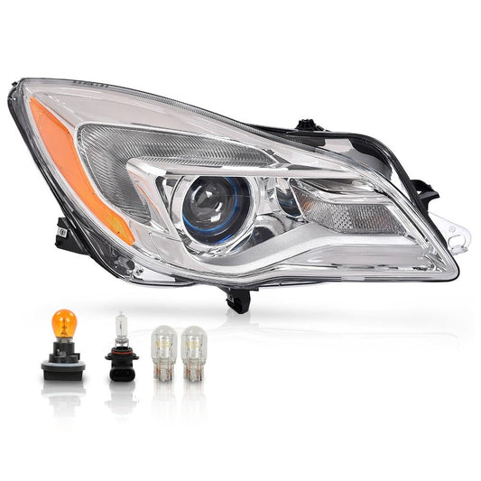 G-PLUS Halogen Headlight Right Side w/LED DRL & Turn Signal Light Compatible with Buick Regal 2014 2015 2016 2017 GM2503413, 13409903 Bumper Headlamps,faros delanteros