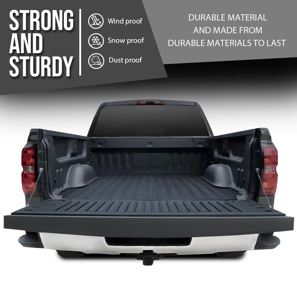 G-PLUS Tailgate Molding Cap Top Protector Molding Trim Compatible with Chevy Silverado GMC Sierra 2014-2018 Black