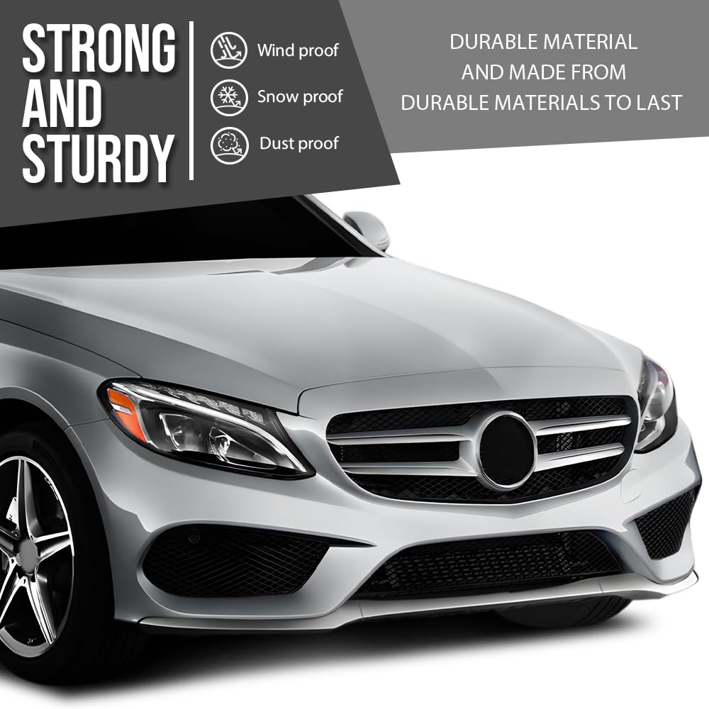 G-PLUS Front Center Bumper Trim Compatible with Benz C300 2015-2018 For Models With AMG Styling Package, Without Night Package 2058851574, MB1044111 Silver