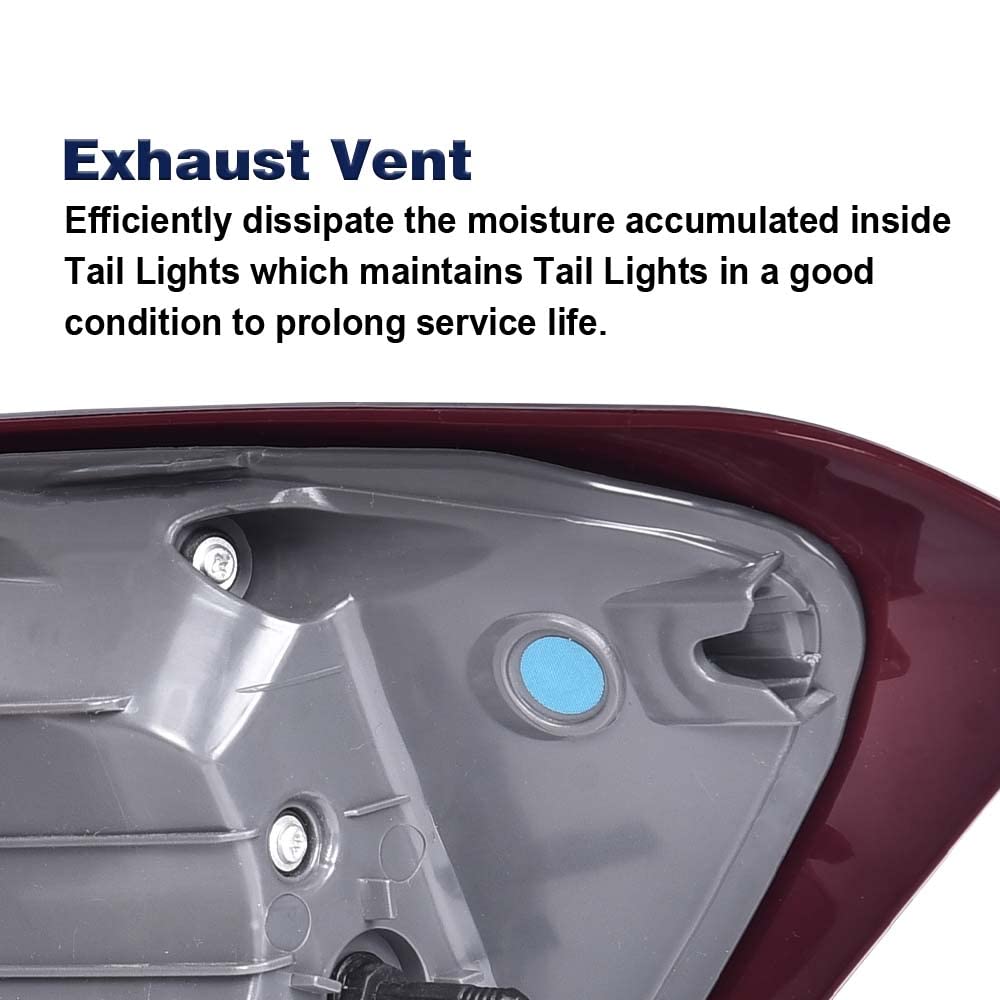 G-PLUS Rear Tail Light w/Bulbs Compatible with Chevy Equinox 2018 2019 2020 LED Light Only Driver Side Left Outer Tail Lamp Red Lens 84769836 Luces Traseras Rear Brake Lamps Assembly