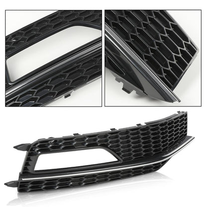 G-PLUS Fog Light Lamp Chrome Cover Bezel Right Side Compatible with Audi A4 S-line S4 2013-2015/ Only fit for S-line bumpers/Not fit Standard bumpers 8K0807682L, 8K0807682N Black