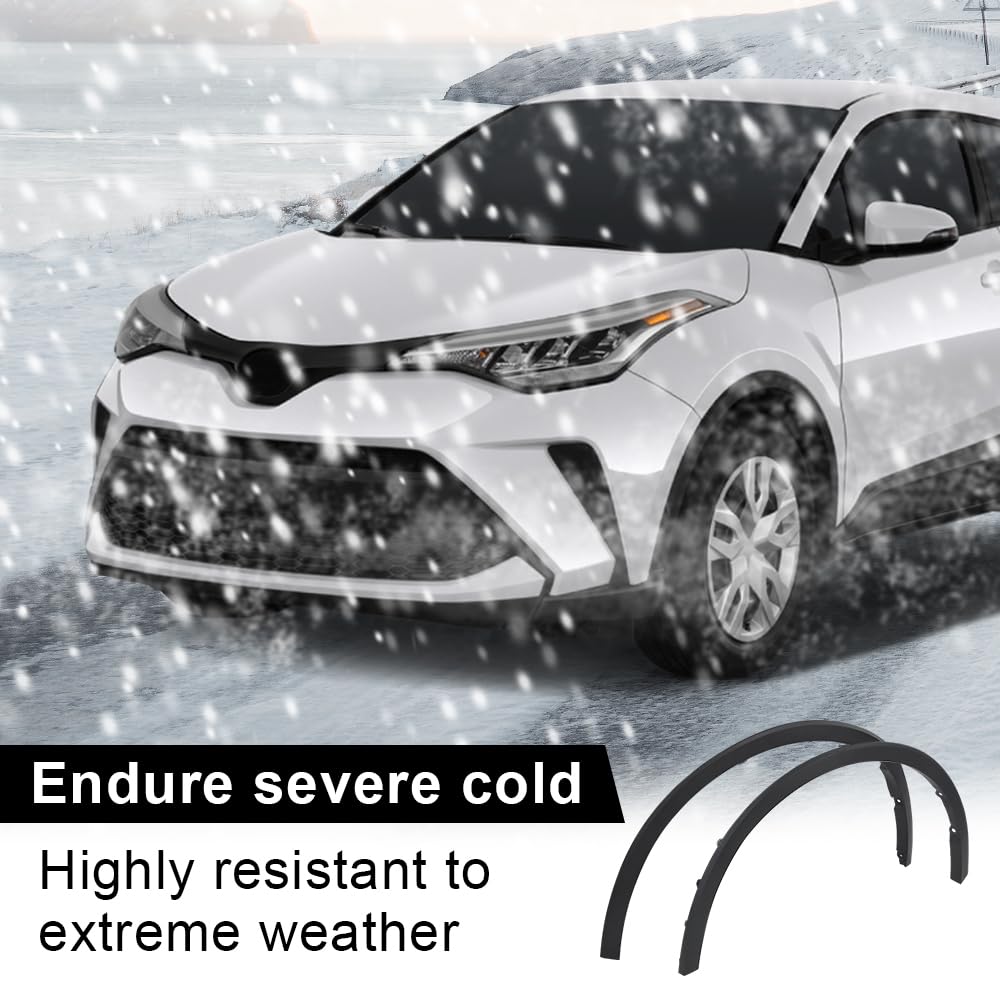 G-PLUS Front Fender Flares Compatible with Toyota CHR 2018-2022 Front Driver and Passenger Side Wheel Opening Molding, 75601F4010 75602F4010 TO1291115 TO1290115
