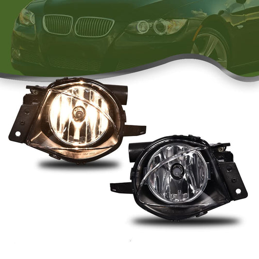 GPLUS Bumper Fog Lights W/bulb Compatible With 2006-2008 BMW E90 325i 328i 330i 335i, Driver & Passenger Side Bumper Mounted Fog Lamps (Clear lens) neblineros para autos delantero faros antiniebla