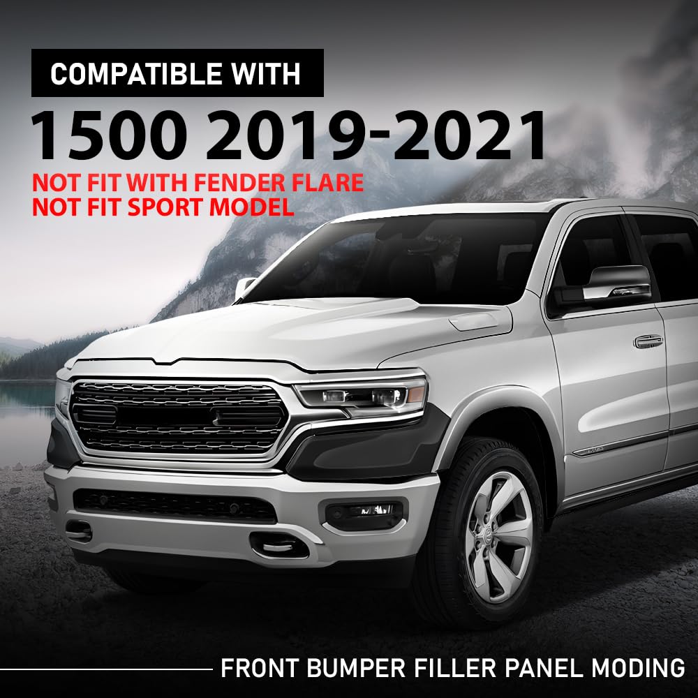 G-PLUS Front Bumper Filler Panel Left & Right Side Pair Compatible with Dodge Ram 1500 2019-2021,Not Fit with Fender Flare,Not Fit Sport Model 68403910AE, 68403911AE