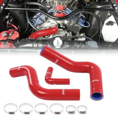 G-PLUS Red Radiator Silicone Hoses Compatible with Ford Mustang 1964-1968