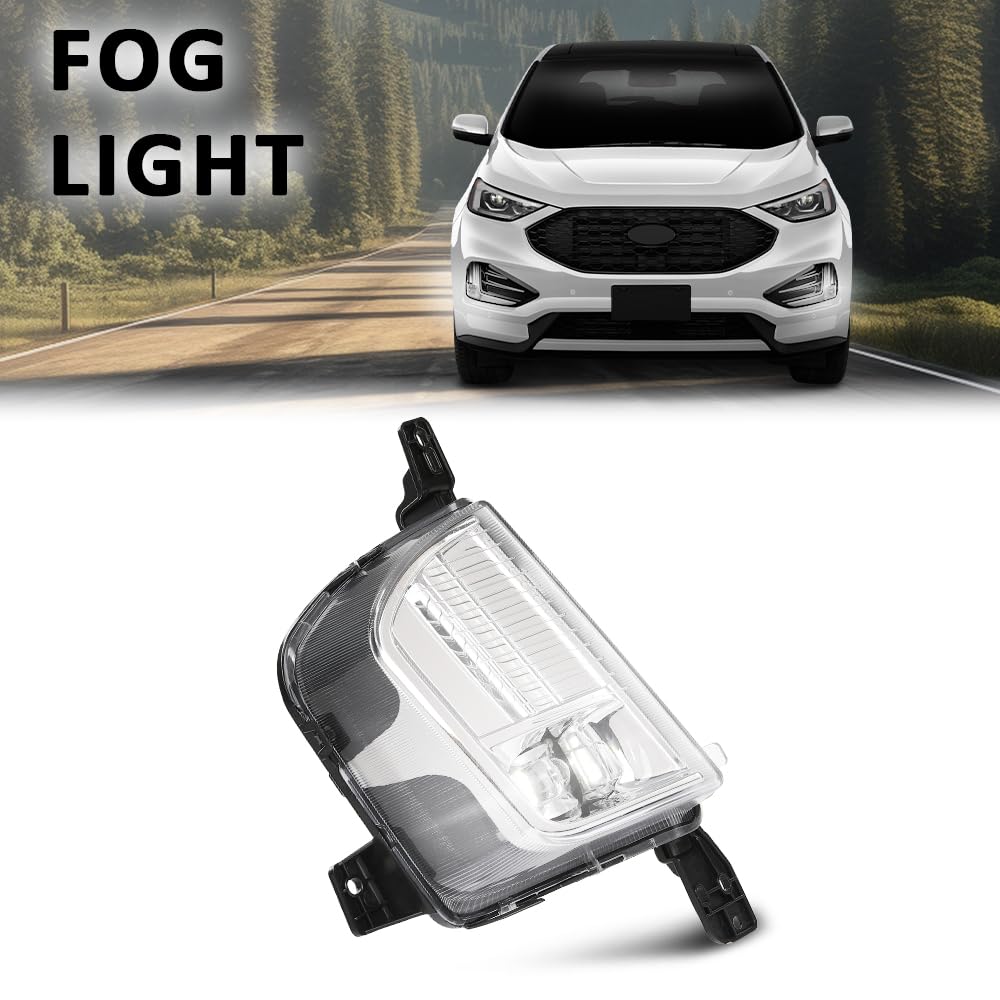 G-PLUS LED Fog Light Driving Lamp Right Side Clear Compatible with Ford Edge 2019-2024 PKT4B-15B242-AD, PKT4B15B242AD