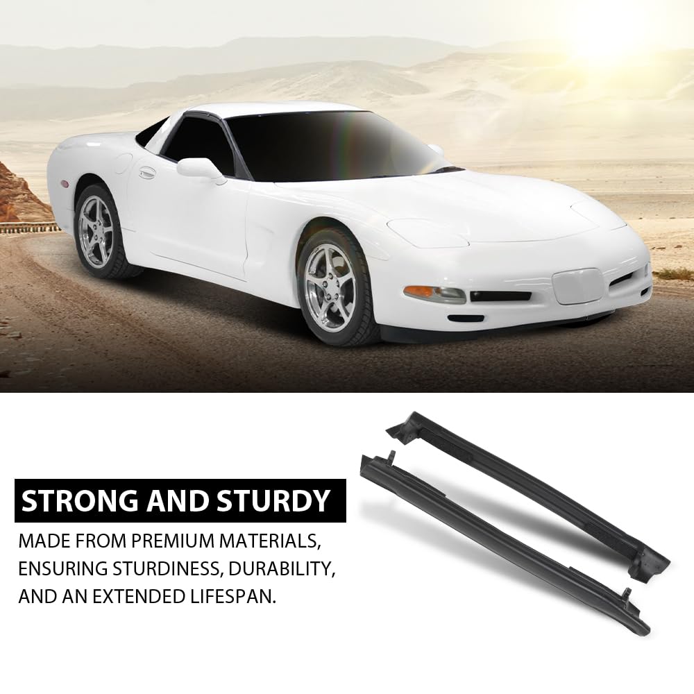 G-PLUS Top Mount Side Weatherstrip Seal Pair Compatible with Chevy Corvette 1997-2004 0313370, 10313371 Black