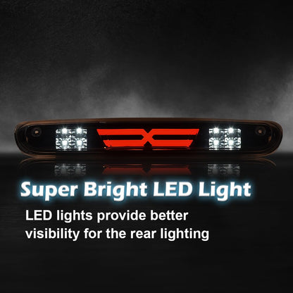 G-PLUS LED Third Brake Light Compatible With 07-14 Chevy Silverado/GMC Sierra,3RD LED Bar Brake/Cargo Light,Type X (Clear lens Black Housing Amber Reflector)