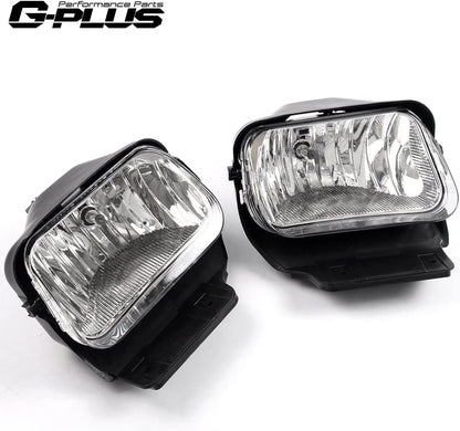 G-PLUS Headlights Assembly + Fog Lights Driving Lamp Compatible with Chevy Silverado 2003 2004 2005 2006, Bumper Headlamps & Fog Lamps,faros delanteros Chrome Housing