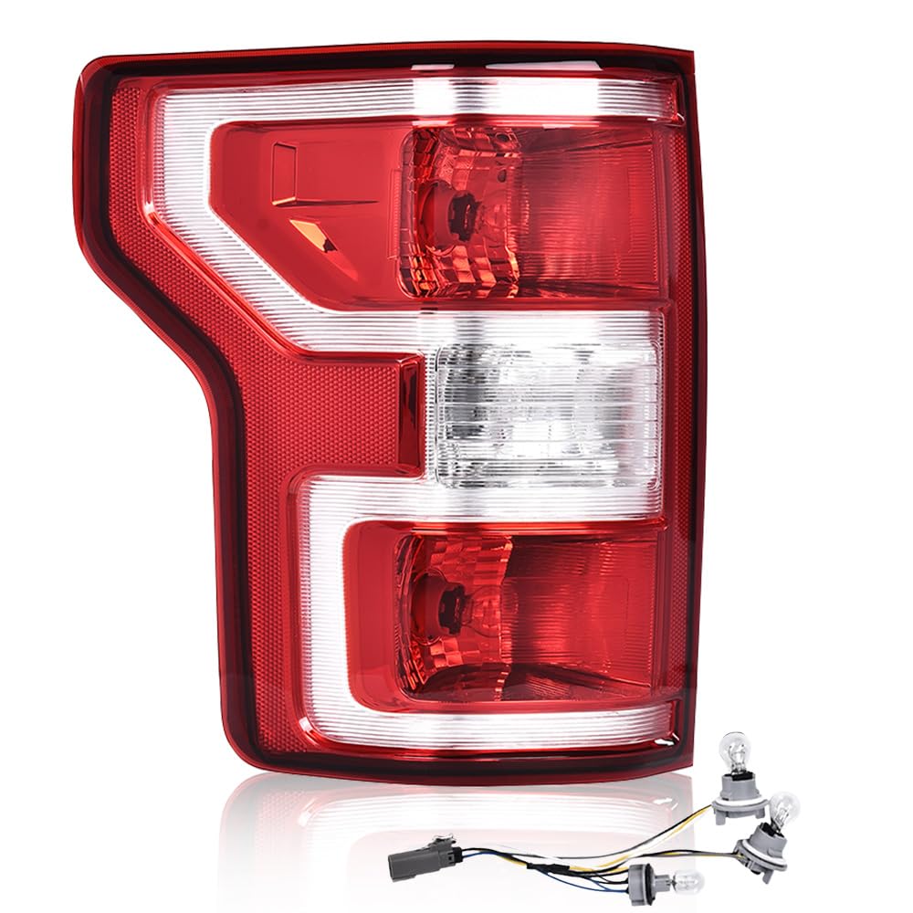 G-PLUS Tail Light Compatible with Ford F150 2018 2019 2020 Rear Tail Lamps W/Bulbs & Wiring Harness Red Left Driver Luces Traseras Rear Brake Lamps Assembly