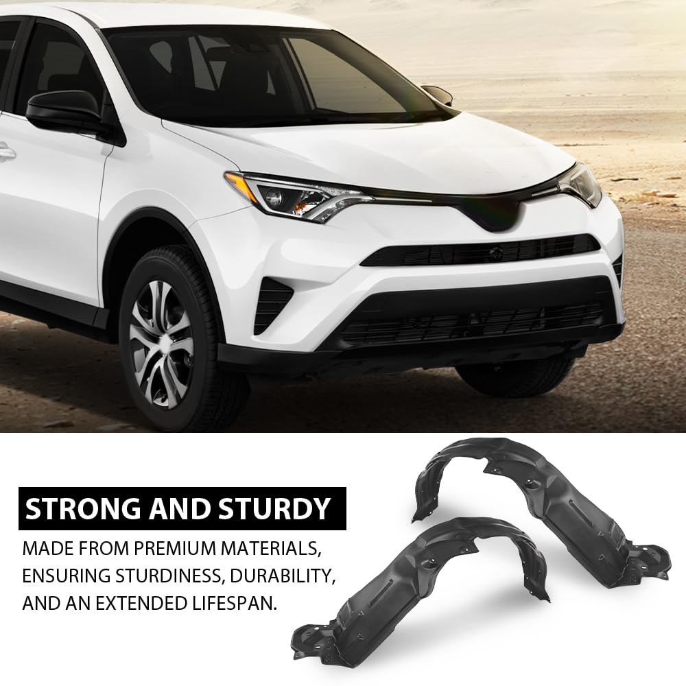 G-PLUS Front Inner Fender Liner Set Compatible with Toyota RAV4 2013-2018 538760R060, 538750R060