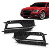 G-PLUS Front Bumper Fog Light Grilles Cover Trim Honeycomb Black with Black Ring Compatible with Audi A5 S-line/S5 2013-2017/Only Fit for S-Line Bumpers, NOT for Standard Bumpers 8T0807681M 8T0807682M