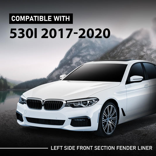 G-PLUS Front Left Fender Liner Inner Assembly, Compatible with BMW 530e 530i 540d 540i M550i 2017-2020, 51718060031, BM1250133