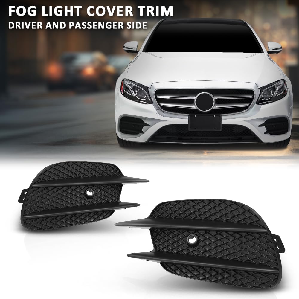G-PLUS Front Bumper Grille Fog Light Cover Trim Compatible with Benz E-Class W213 E200 E260 E300 E350 E400 Sport 2016-2020 2138856700