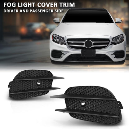 G-PLUS Front Bumper Grille Fog Light Cover Trim Compatible with Benz E-Class W213 E200 E260 E300 E350 E400 Sport 2016-2020 2138856700