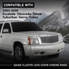 G-PLUS Gauge Cluster Lens Cover Chrome Rings Compatible with Chevy Silverado Avalanche Tahoe GMC Sierra Yukon Suburban 2003-2006