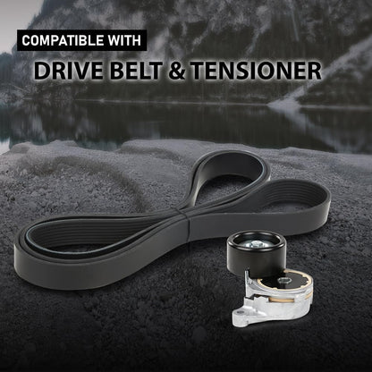 G-PLUS Engine Drive Belt & Tensioner Compatible with Toyota Tundra 5.7L 2007-2017 166200S012 & 9091602759