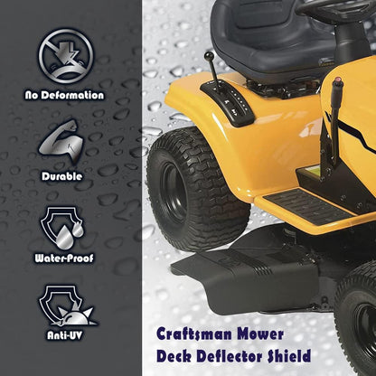 G-PLUS 1PC 42" Deflector Shield W/Mounting Hardware Chute Cover Black Compatible with Craftsman,Mower Deck Deflector Shield Kit