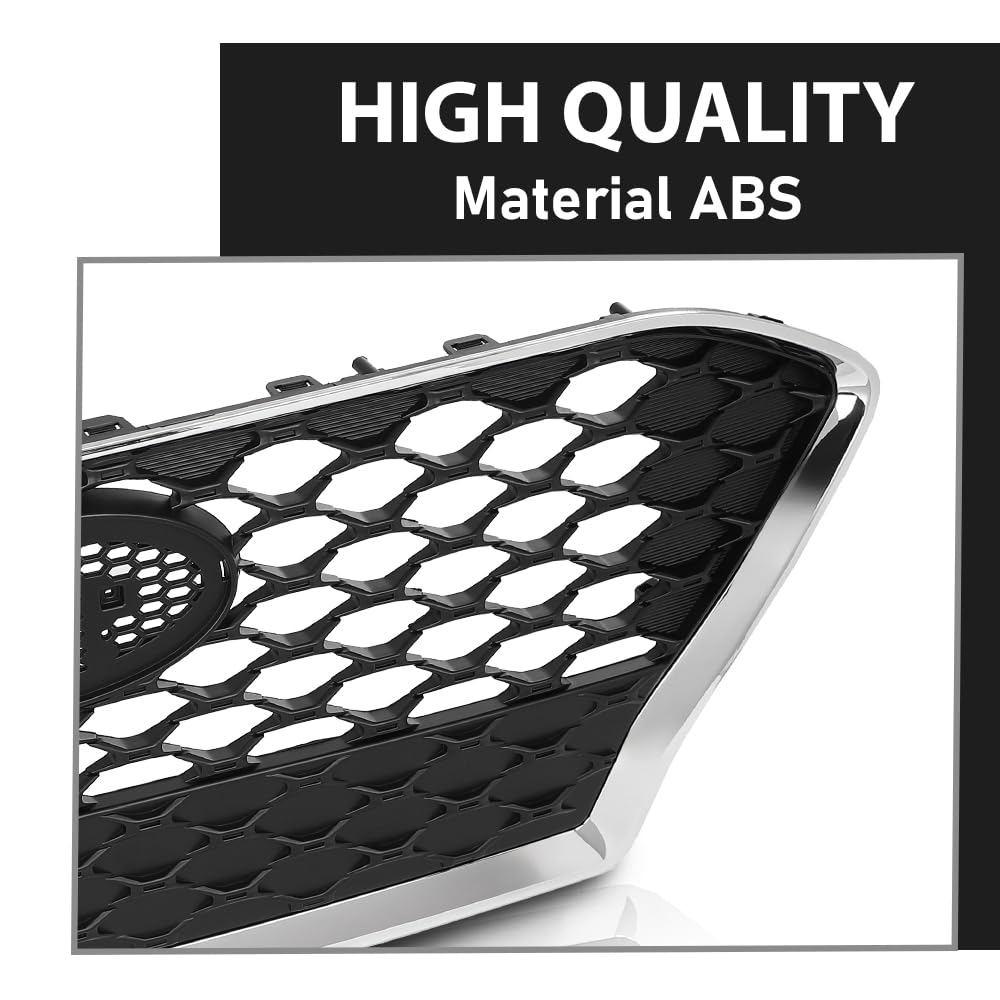 G-PLUS Front Bumper Grille Chrome Trim Compatible with Hyundai Kona Hatchback 2018-2021 86350J9100