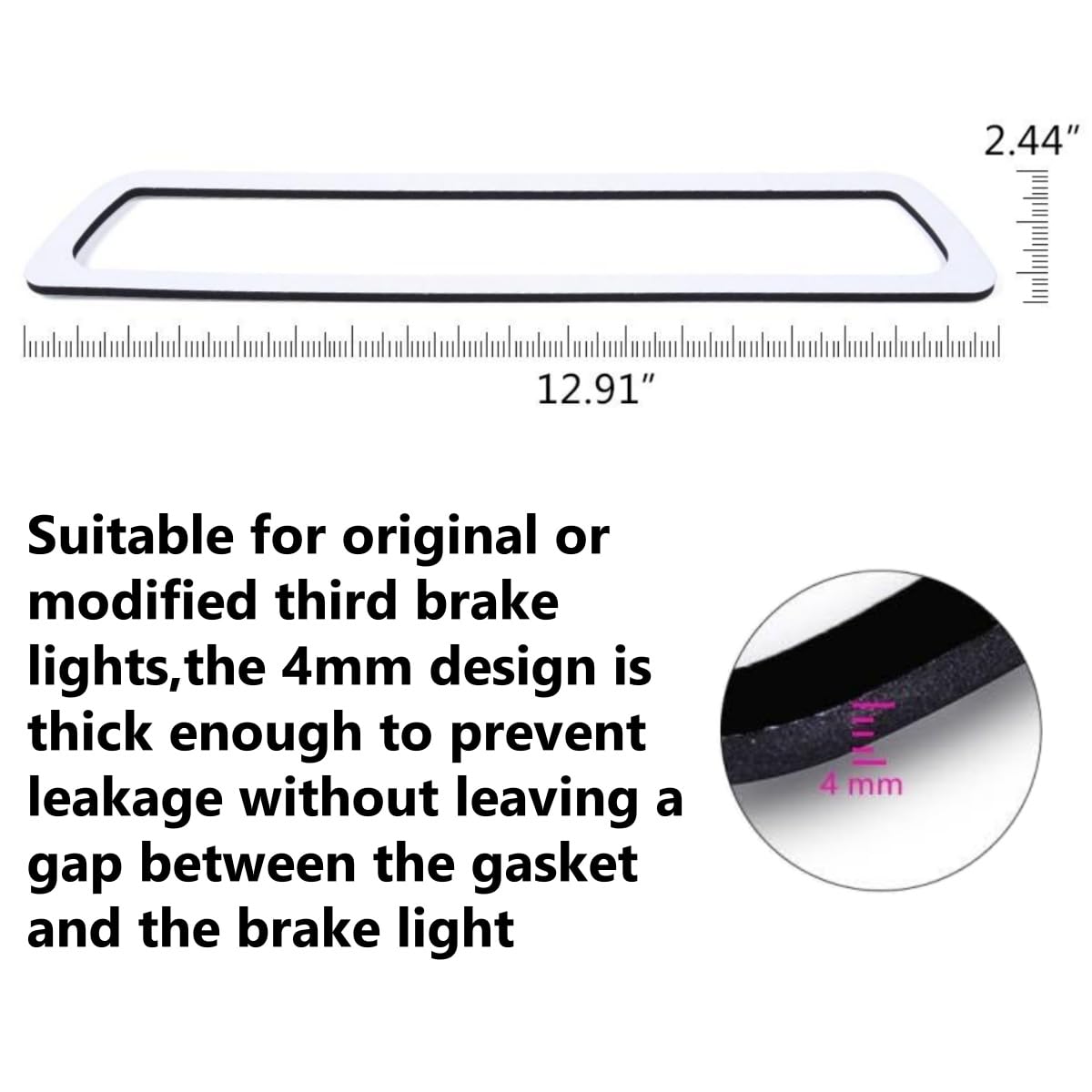 G-PLUS 3rd Third Brake Light Gasket Seal Compatible with Ford F150 2009-2014,NOT Fit SVT Raptor Model Hight Mount Stop Lamp Assembly Single Sided Adhesive AL3Z13A613E
