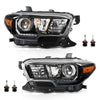 G-PLUS Headlights Assembly w/LED DRL Compatible with Toyota Tacoma 2016 2017 2018 2019 2020 2021 2022, Headlamps Clear Lens Black Housing Amber Reflector, TO2502244, TO2503244 faros delanteros