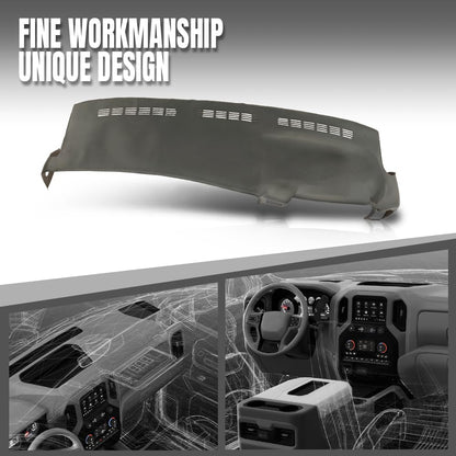 G-PLUS TPE Dash Cover Skin Cap Compatible with Chevy 2000-2006 Fit GMC Sierra 1500 2500 1999-2006 / Sierra Classic 2007 Dark Gray