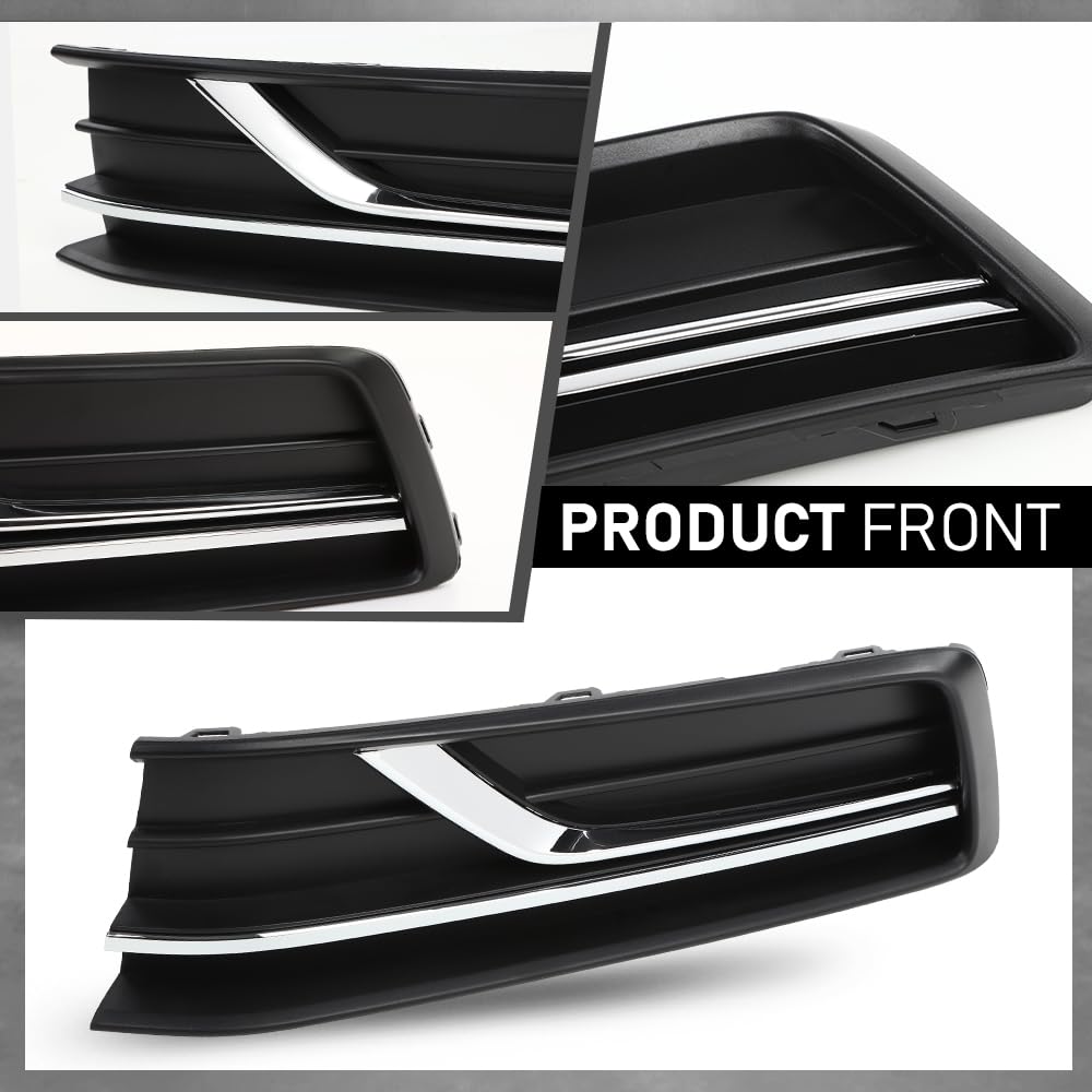 G-PLUS Bumper Lower Fog Light Cover Right and Left Side Compatible with Volkswagen Passat 2016-2019 561854661LRYP, 561854662GRYP, VW1038145, VW1039145