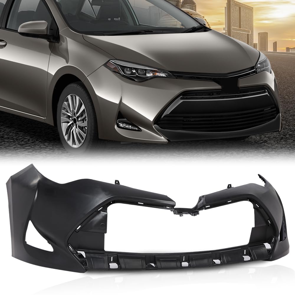 G-PLUS Front Bumper Cover, Compatible with to.yo.ta Corolla 2017-2019 Sedan 4-Door CE, L, LE & XLE Models Only TO1000423, 5211903907, 191275231968