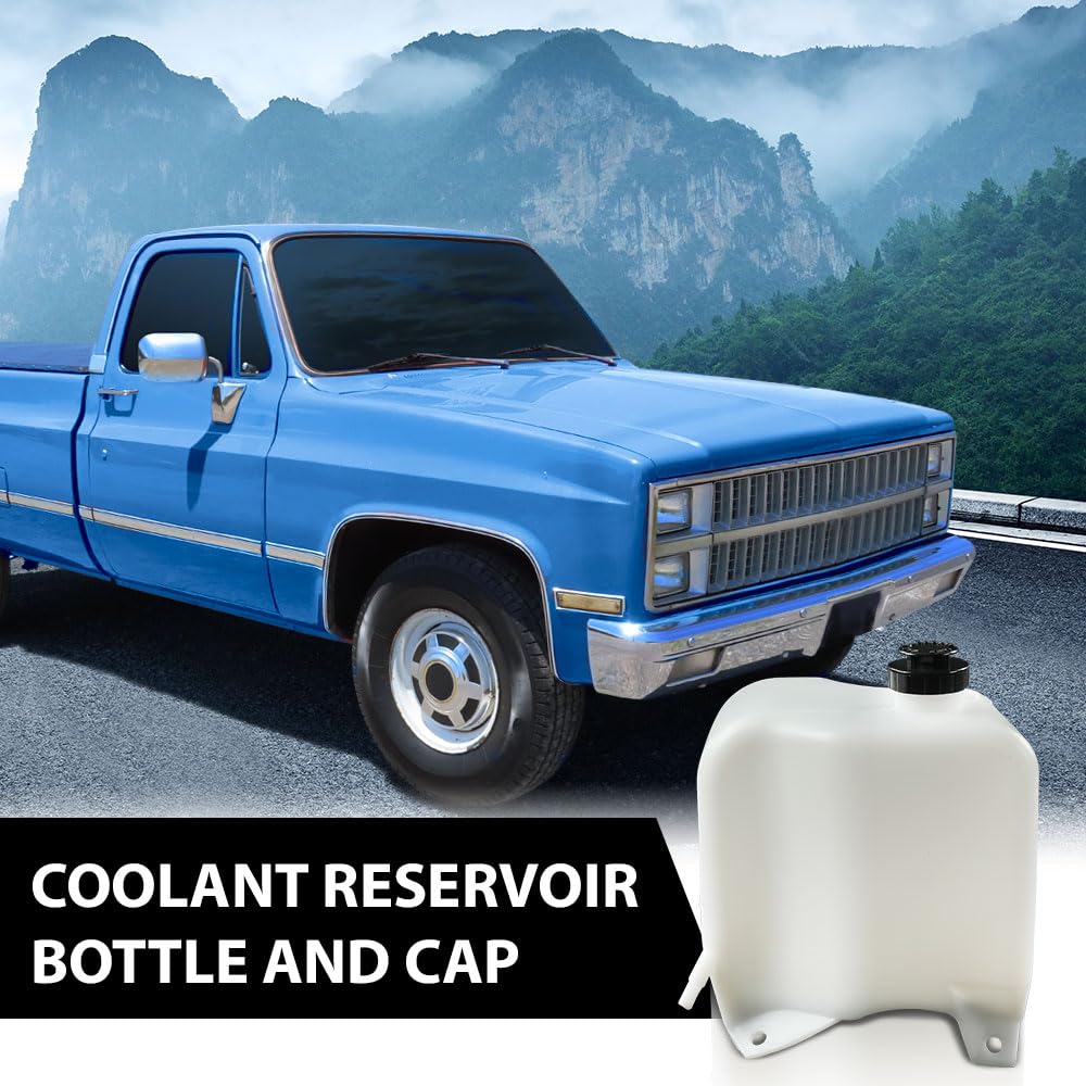 G-PLUS Overflow Radiator Tank w/ Cap Compatible with C/K Blazer Suburban 1981-1987 / Fits 1988-1991 RV Blazers and Suburbans White
