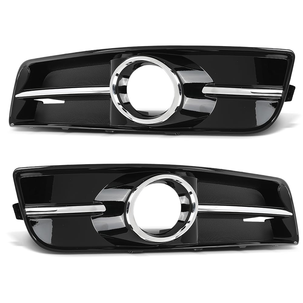 G-PLUS Front Fog Light Lamp Cover Grille Bezel Chrome Left+Right Compatible with Audi A3 2010-2013 8P0807681AA