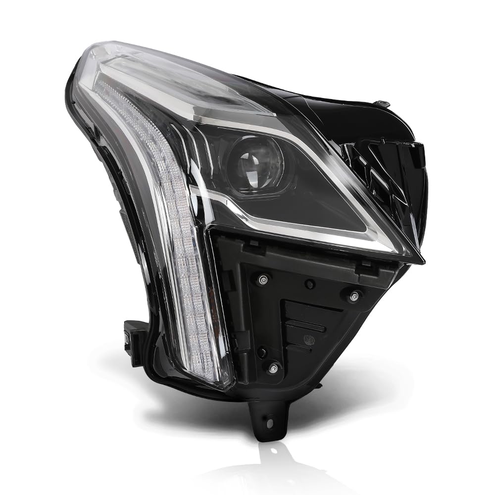 G-PLUS LED Headlight Front Right Passenger Side Compatible with Cadillac XT5 2020-2023 84849606 Black