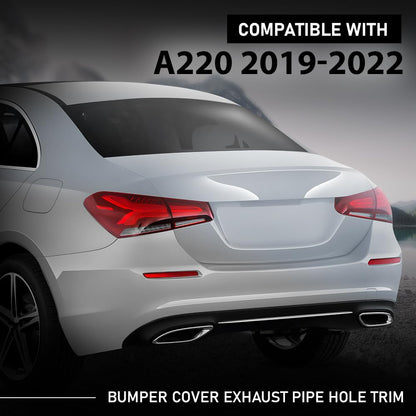 G-PLUS Rear Left Bumper Cover Exhaust Pipe Hole Trim Frame, Compatible with Benz E400 A220 E450 E350 E53 2018-2023, Driver Side, 2058852221, MB1138107