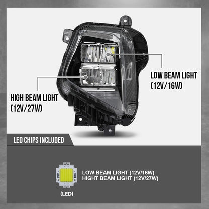 G-PLUS LED Headlights w/Bulb Driver and Passenger Side Left & Right Compatible with Hyundai Tucson 2022 2023 2024 92101N9150, 92102N9150 Black