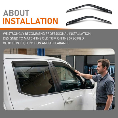 G-PLUS Out-Channel Mount Ventvisor Window Deflectors Compatible with Chevy/GMC C/ K1500/ 2500/3500 Standard Cab 1988-1999 2 PCS Smoky