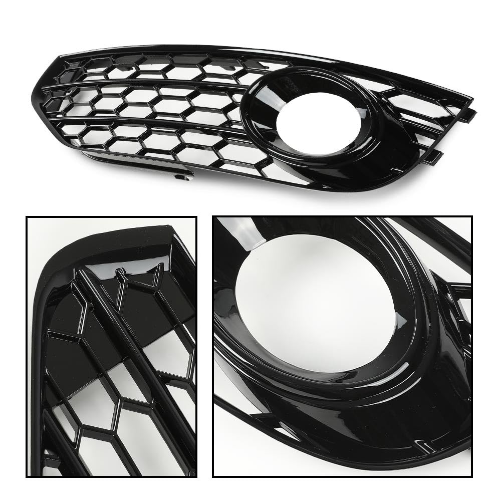 G-PLUS Front Bumper Fog Light Lamp Cover Grille Compatible with Audi A4 S-line S4 2013-2015 8K0807681L, 8K0807682M