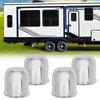 G-PLUS 4pcs Chrome Wheel Center Cap Fit for 3 1/4", 3.25" Trailer Rims Center Bore Light Scratch [Center Bore Dimensions: 3.25", 3 1/4" & Overall Cap Tall: 3.40" & Center Decal: 1.75"]