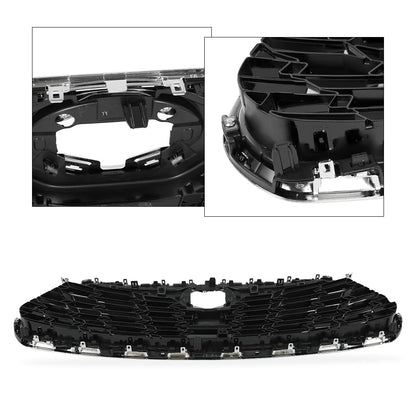 G-PLUS Front Bumper Upper Grille Chrome Trim Grill Compatible with Toyota Highlander 2020 2021 2022, Not fit XSE models 531010E370, TO1200456 Silver