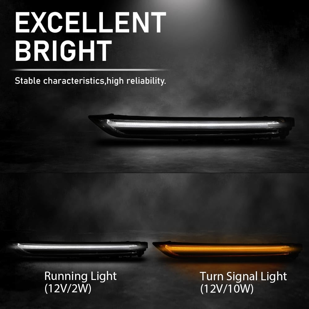 G-PLUS Pair LED Fog Lamps DRL Daytime Running Lights, Compatible with Porsche Cayenne 958 2015-2017, LH Driver RH Passenger 2PCS, 95863118130, 95863118230