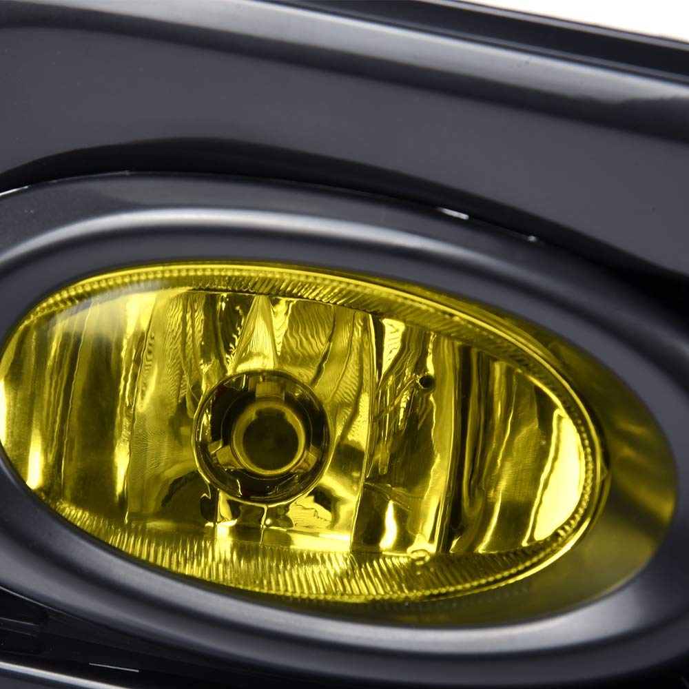 G-PLUS Bumper Driving Fog Lights Compatible with Honda Civic Sedan 4-door 2013-2015 Yellow Driver/Passenger Lamps with Switch/Bulbs Kit One Pair