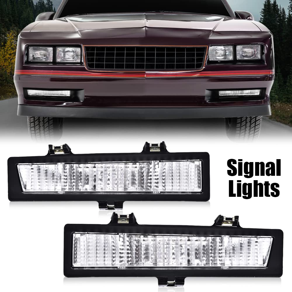 G-PLUS Signal Light Parking Lamps Fit Chevy Monte Carlo SS 1983 1984 1985 1986 1987 1988 /Fit Chevy Monte Carlo 81-86 (not fit LS 86-88) Clear lens Driver & Passenger Side