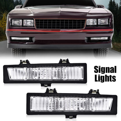 G-PLUS Signal Light Parking Lamps Fit Chevy Monte Carlo SS 1983 1984 1985 1986 1987 1988 /Fit Chevy Monte Carlo 81-86 (not fit LS 86-88) Clear lens Driver & Passenger Side