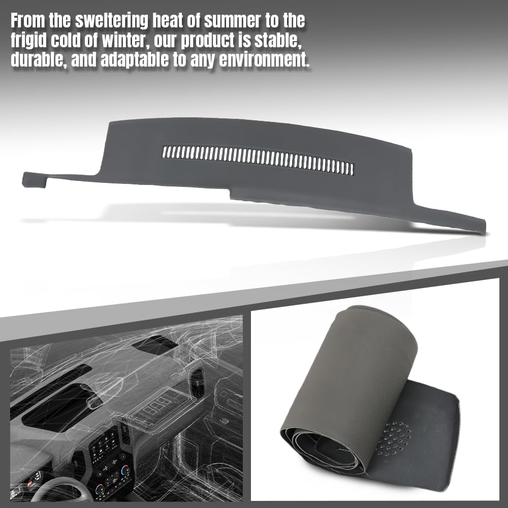 G-PLUS TPE Dash Cover Dashboard Panel Compatible with Chevy & GMC C1500 C2500 C3500 K1500 K2500 K3500 Suburban Yukon 1989-1994 Instrument Panel Cover Gray